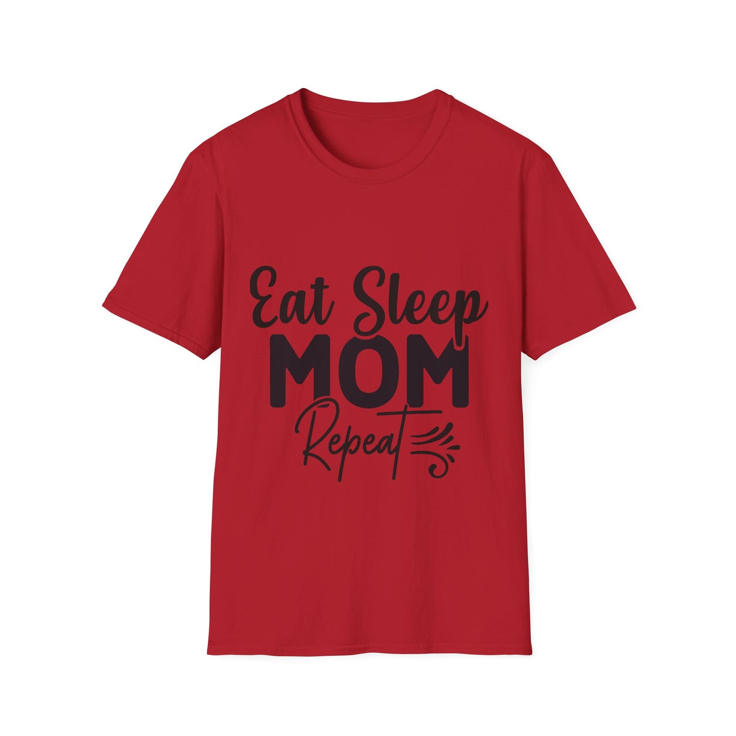 Eat Sleep Mom Repeat Unisex Softstyle T-Shirt - Perfect Gift for Mothers