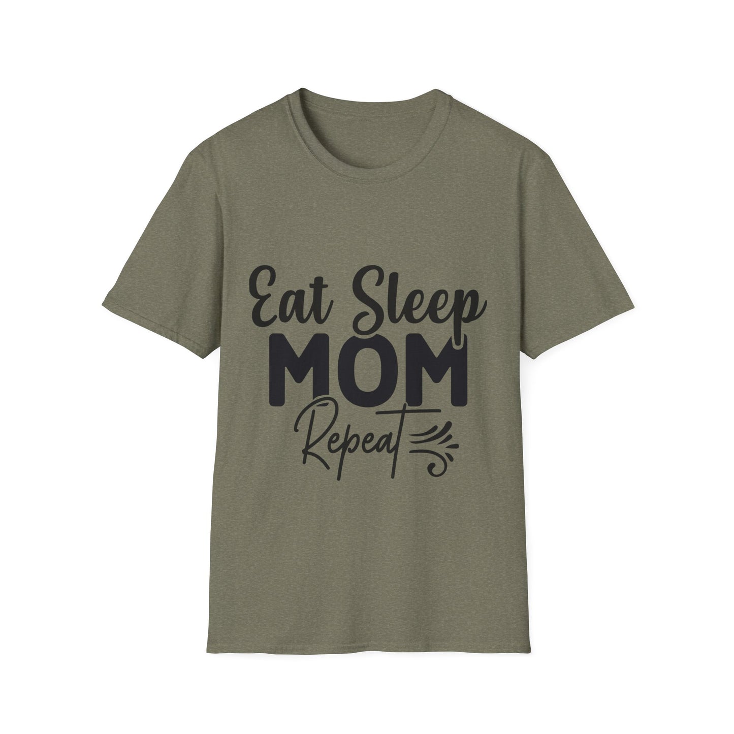 Eat Sleep Mom Repeat Unisex Softstyle T-Shirt - Perfect Gift for Mothers