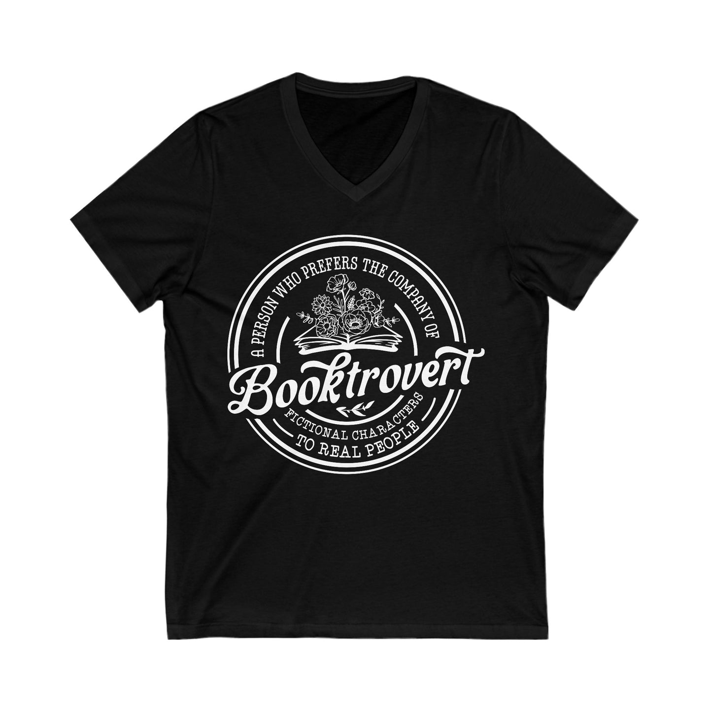 Booktrovert V-Neck Tee – Fictional Characters to Real People