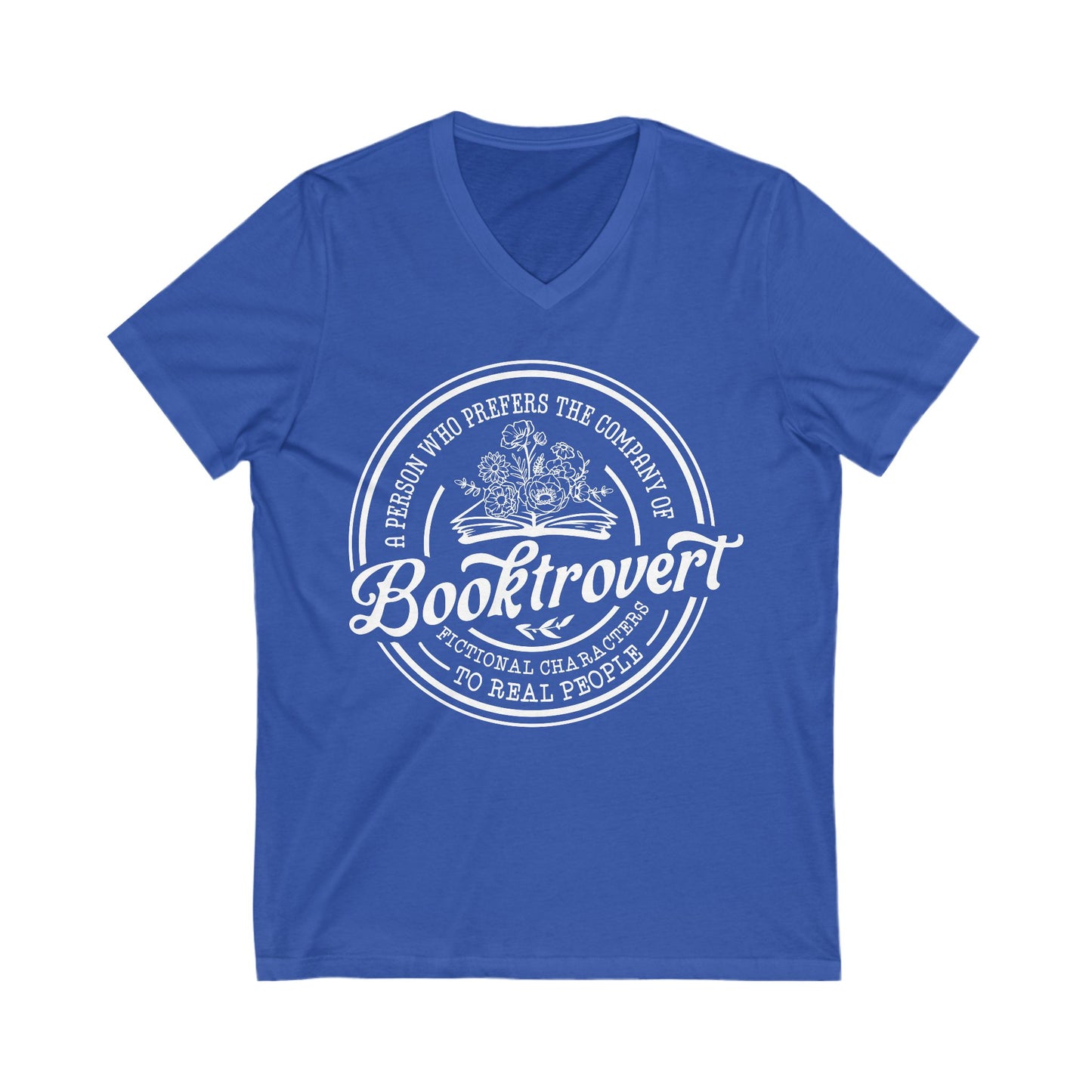 Booktrovert V-Neck Tee – Fictional Characters to Real People