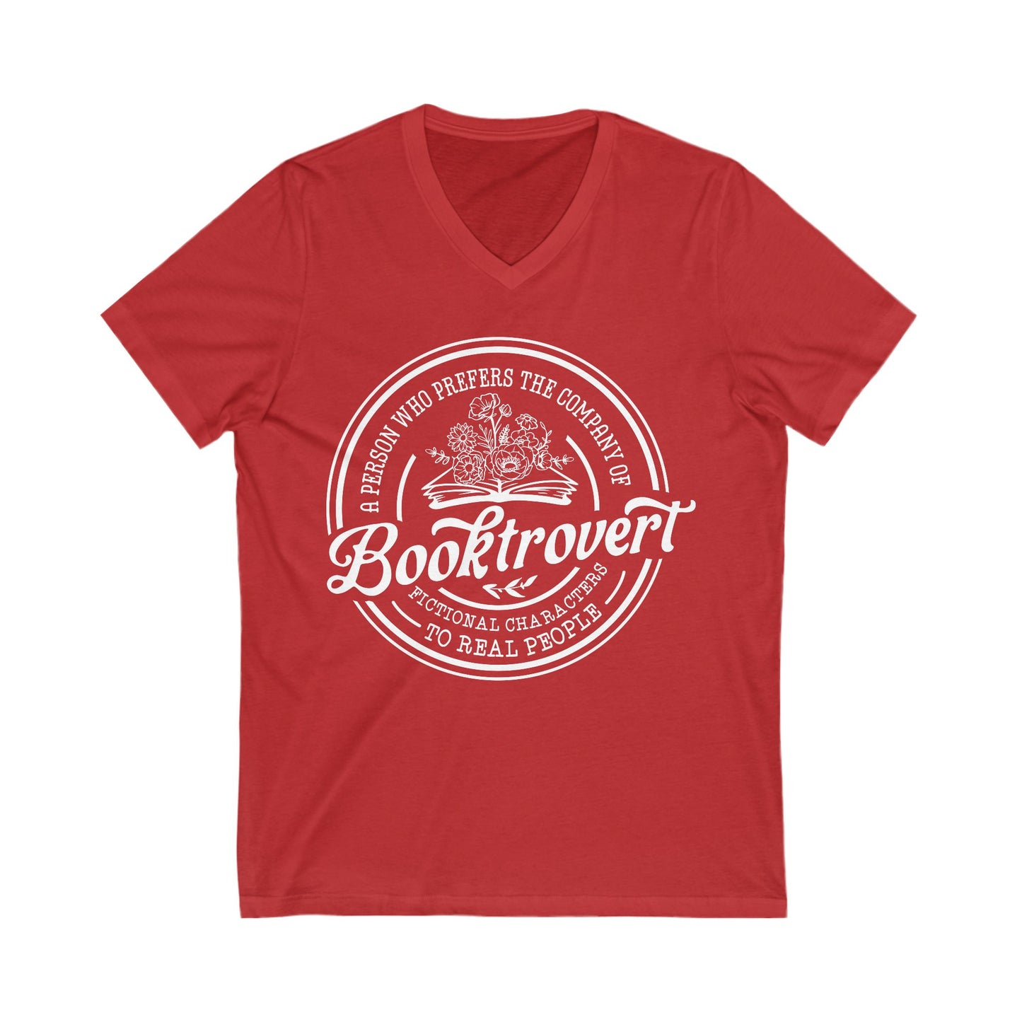 Booktrovert V-Neck Tee – Fictional Characters to Real People