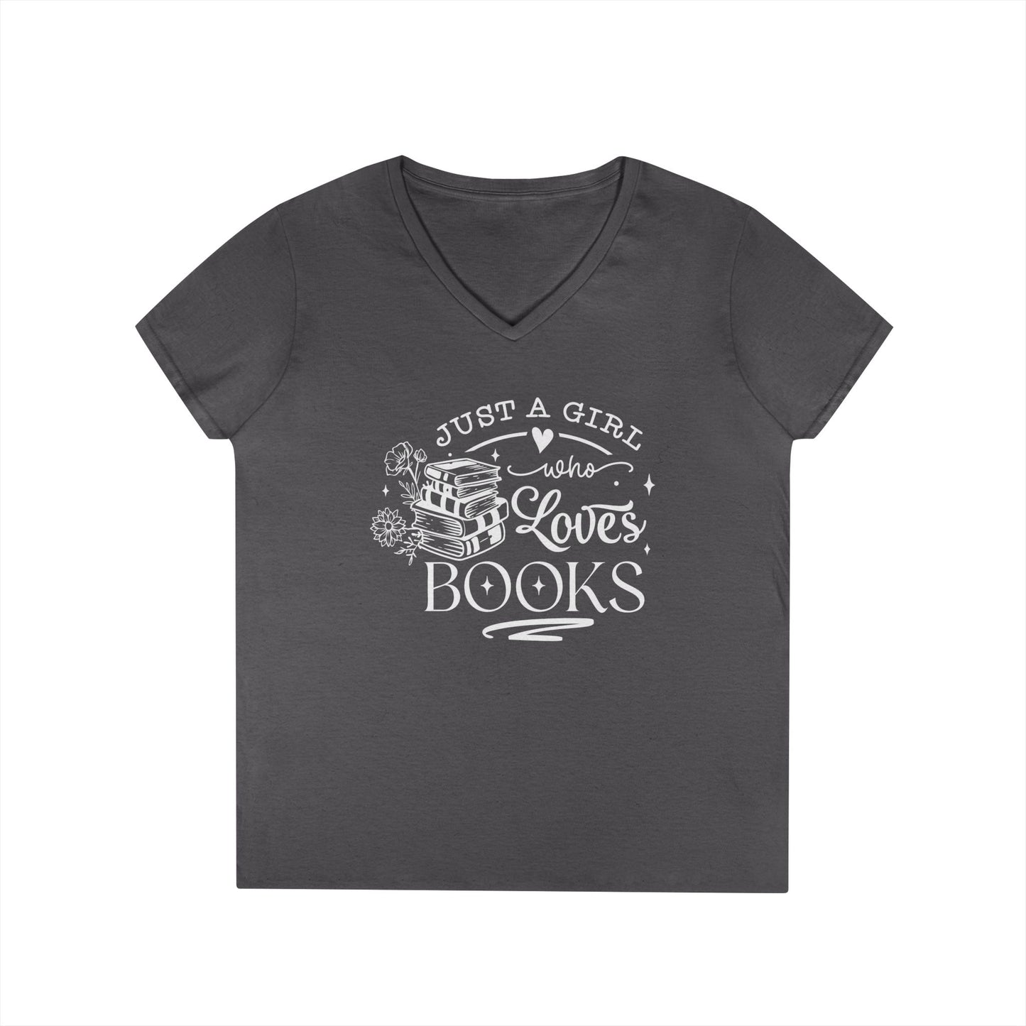Just A Girl Who Love's Books V-Neck T-Shirt