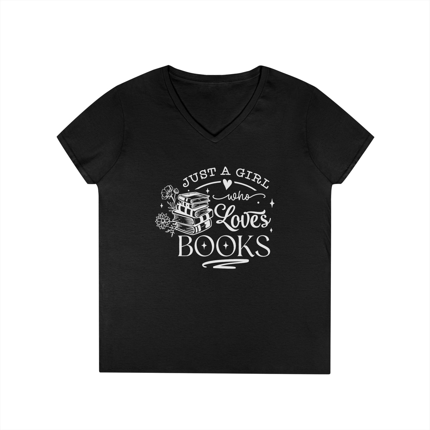 Just A Girl Who Love's Books V-Neck T-Shirt