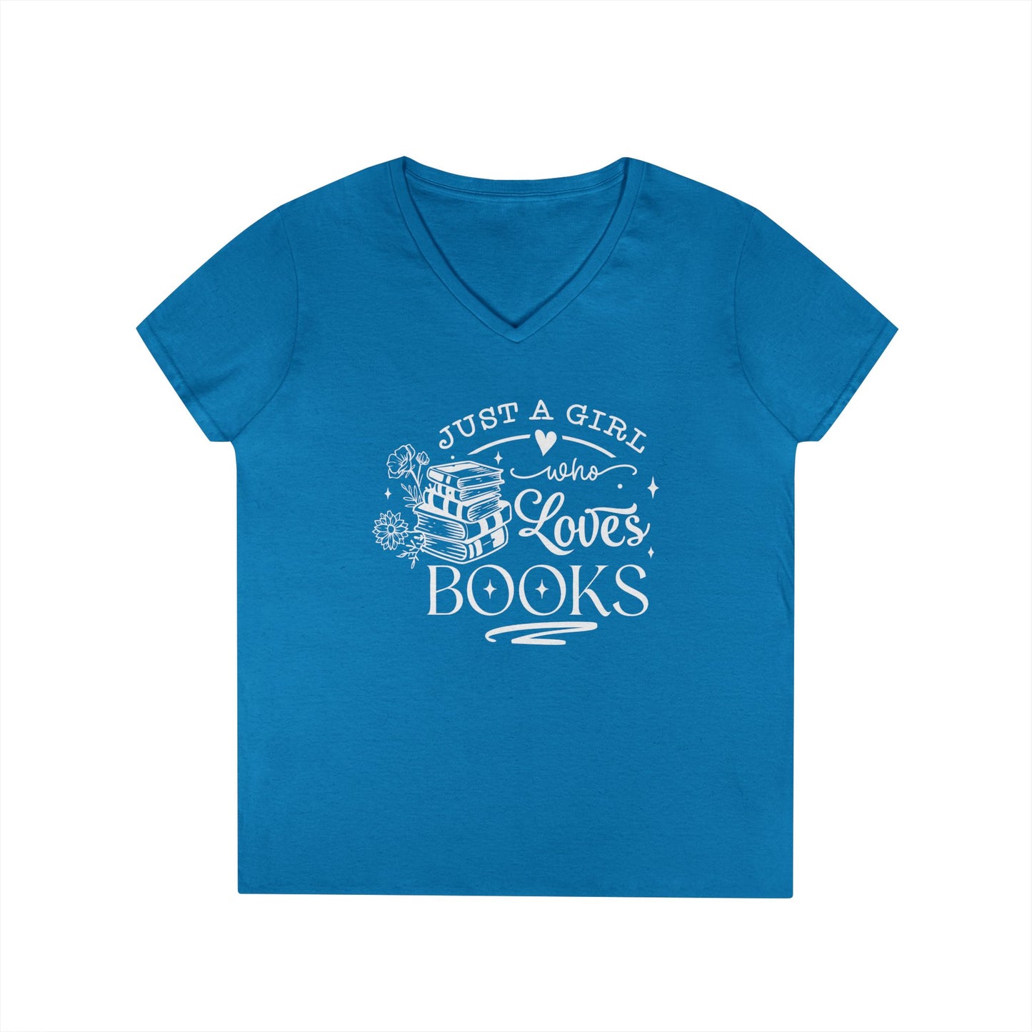 Just A Girl Who Love's Books V-Neck T-Shirt