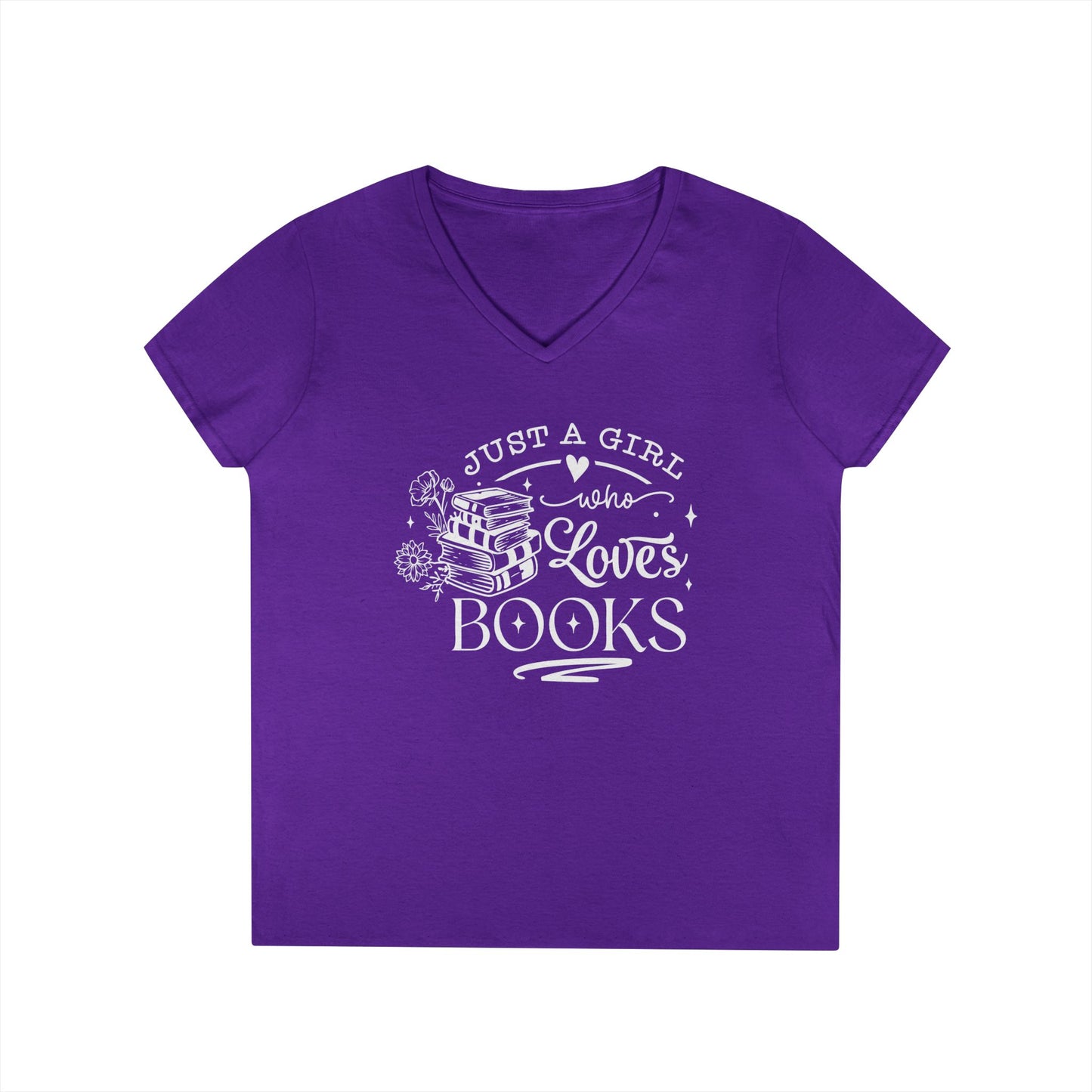 Just A Girl Who Love's Books V-Neck T-Shirt