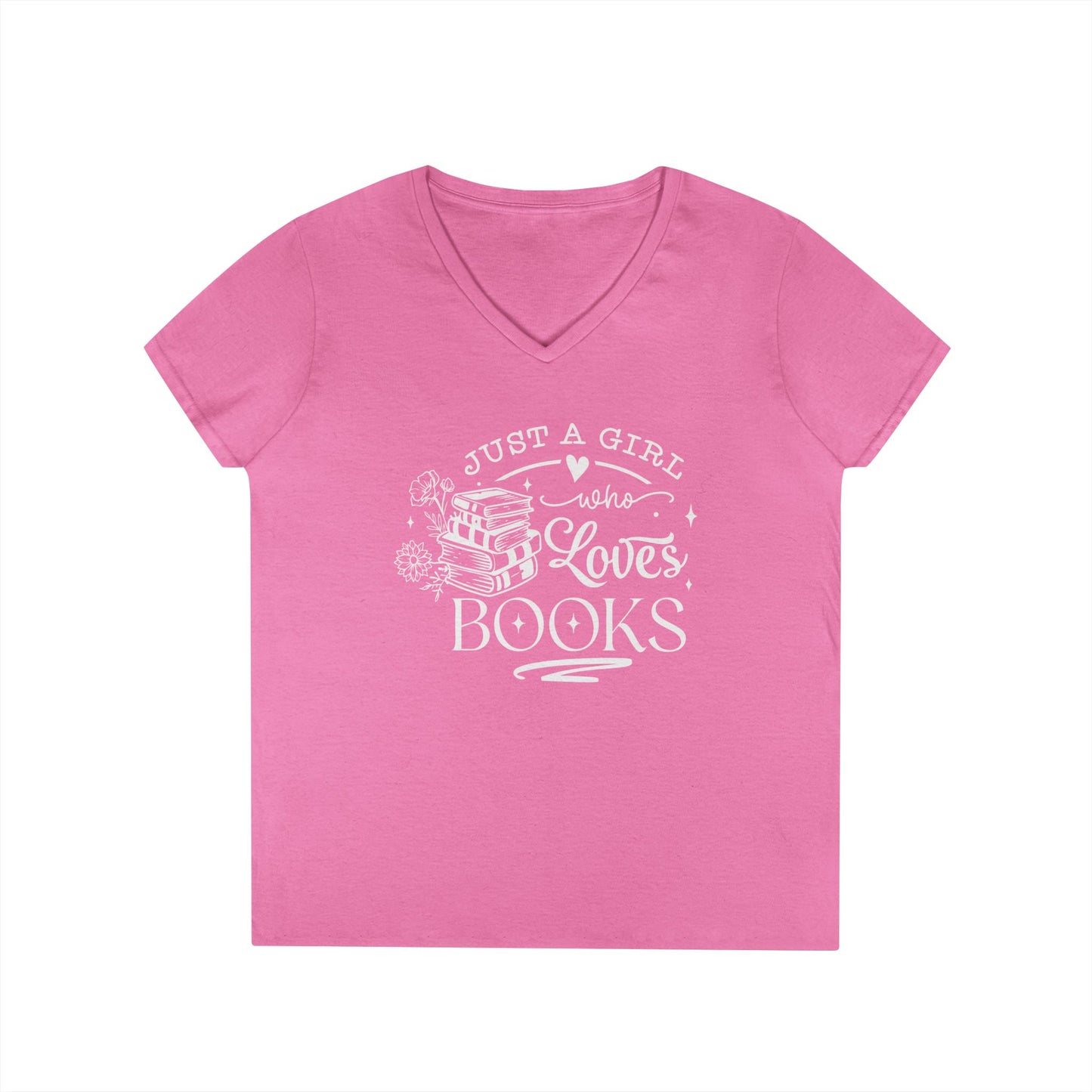 Just A Girl Who Love's Books V-Neck T-Shirt
